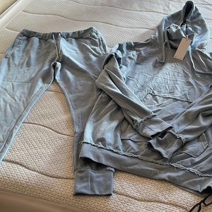 2 piece lounge wear. Steel blue color. Unique. Large